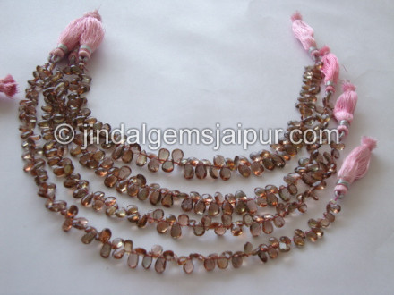 Pink Andalusite Faceted Pear Beads